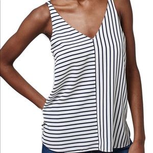 Topshop stripe panel v neck camisole